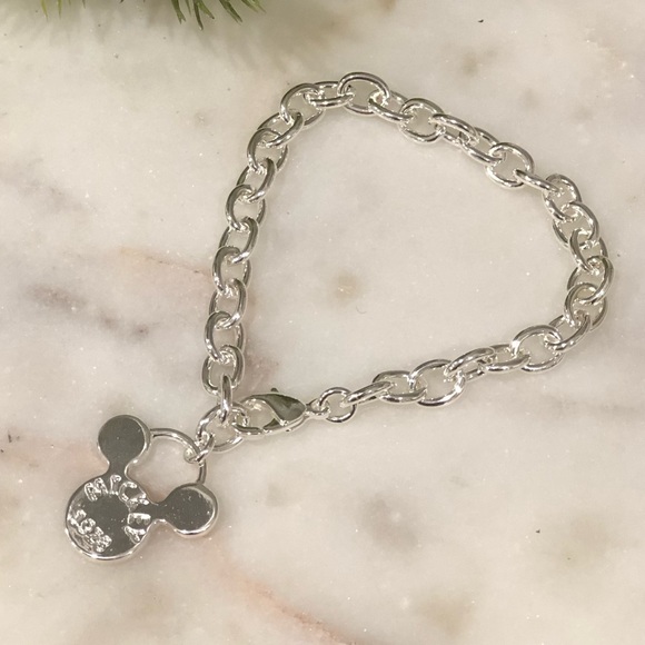 ✨NEW✨ Silver Mickey Mouse Charm Bracelet - Picture 1 of 7
